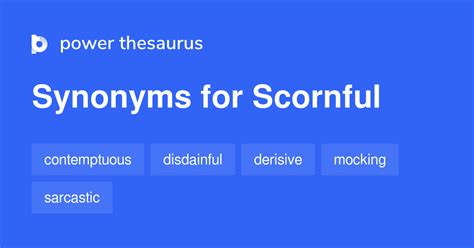 Popular synonyms for Scornful and phrases with this word. Words with similar meaning of Scornful at Thesaurus dictionary Synonym.tech.